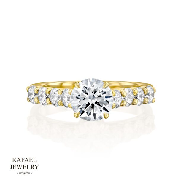 Gold ring with natural diamonds - Image 2