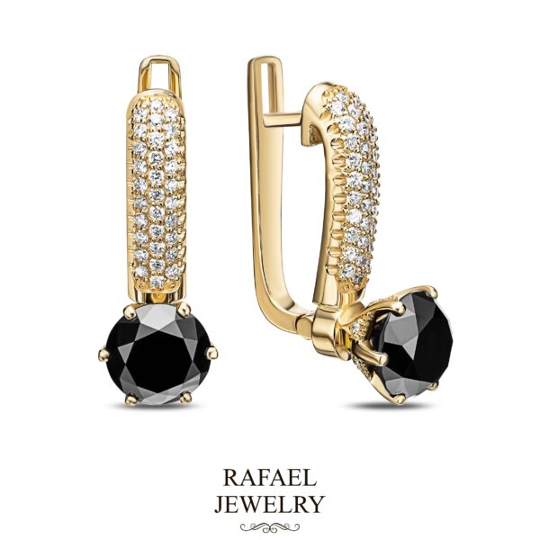 Earrings with black diamonds